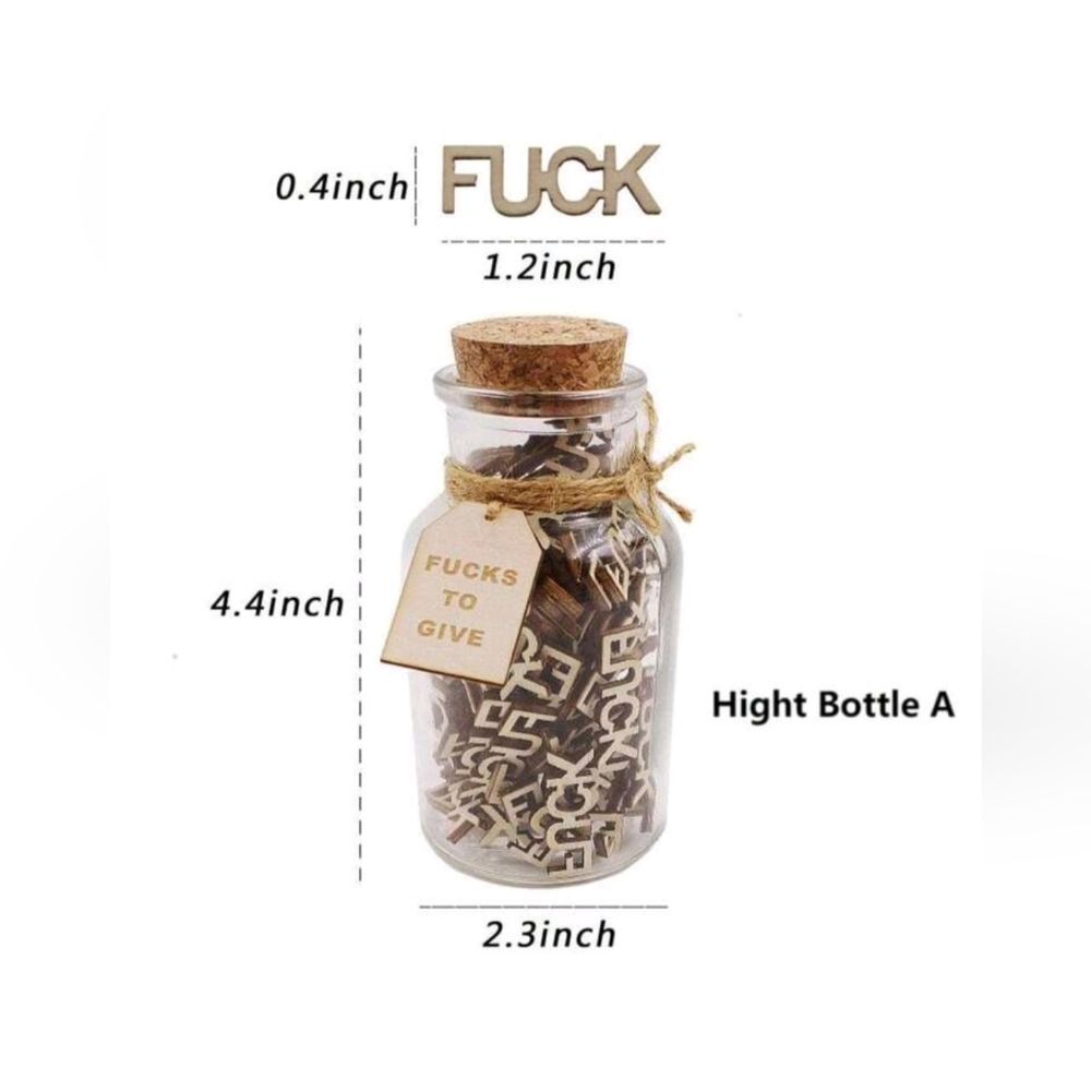 Decorative Glass Jar with Wooden Letters